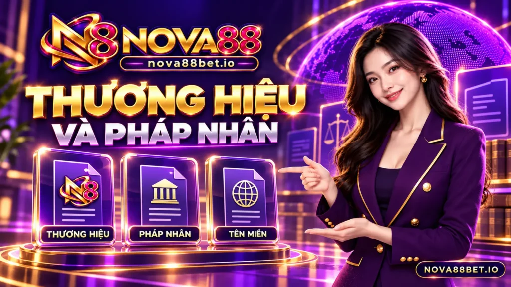 Nhân vật nữ minh họa sự khác nhau giữa thương hiệu, pháp nhân và tên miền Nova88