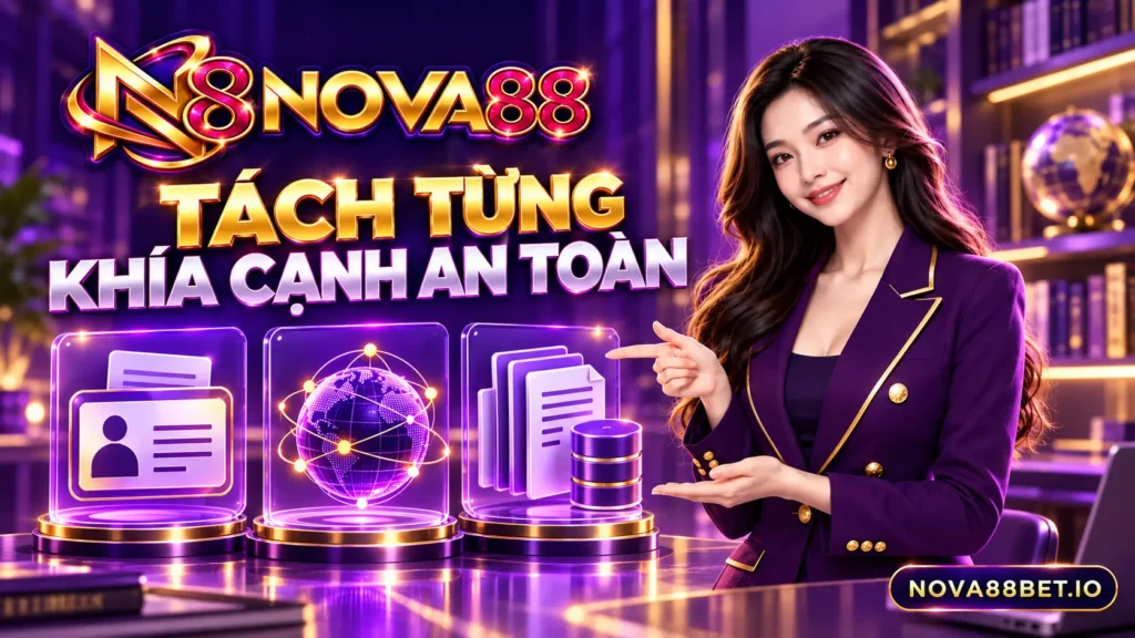 Nhân vật nữ minh họa phân biệt danh tính, kết nối và xử lý dữ liệu Nova88