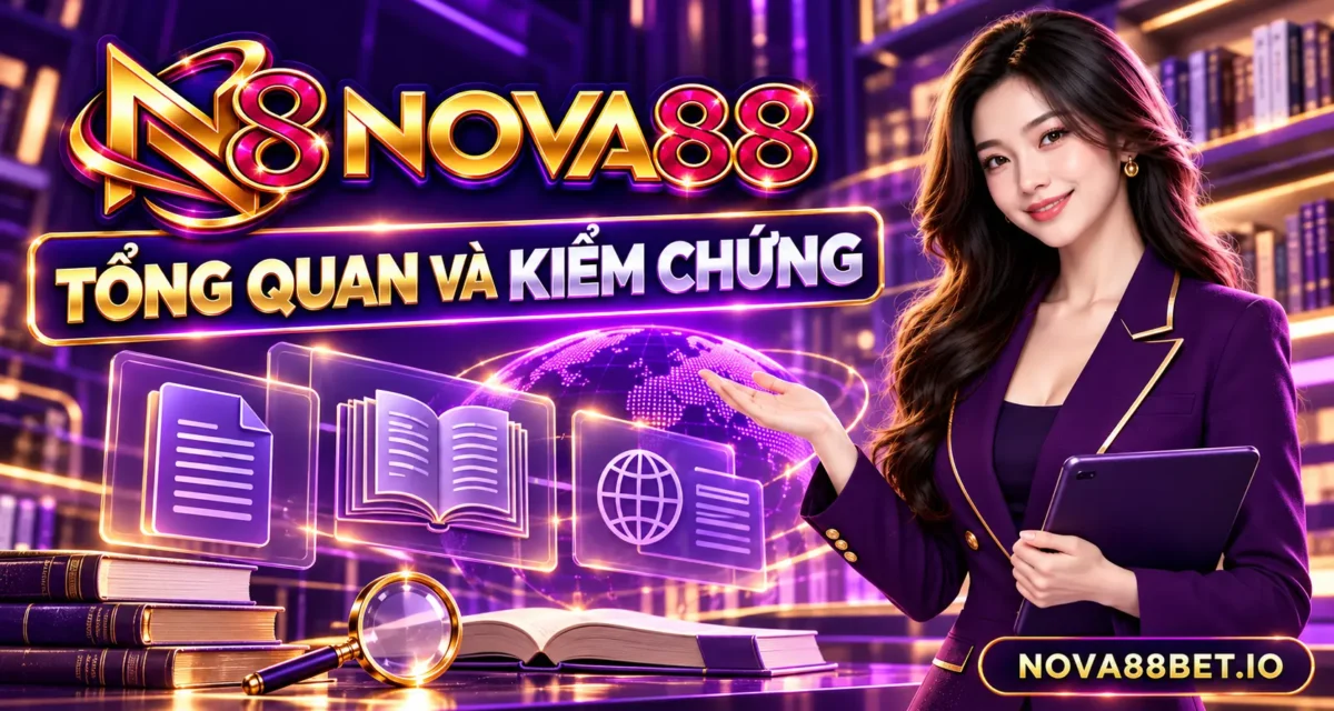 Nhân vật nữ minh họa trang Nova88 về tổng quan và kiểm chứng thông tin