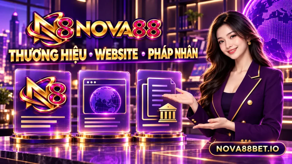 Nhân vật nữ minh họa phân biệt thương hiệu Nova88, website và pháp nhân