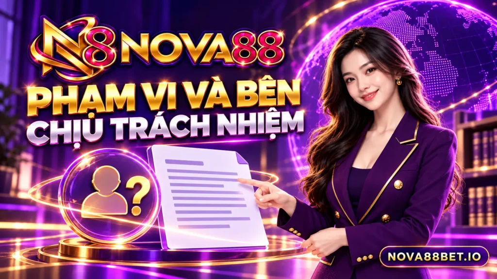 Nhân vật nữ minh họa phạm vi và thông tin bên chịu trách nhiệm trong bản nháp bảo mật