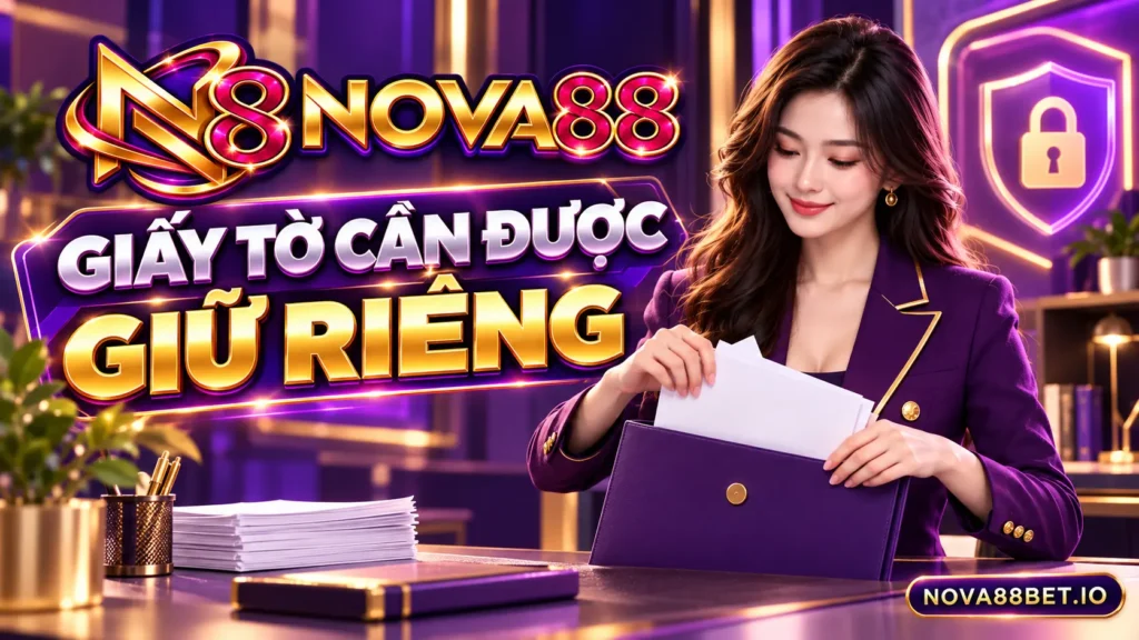 Nhân vật nữ minh họa giấy tờ cần được giữ riêng trong nội dung bảo vệ thông tin Nova88