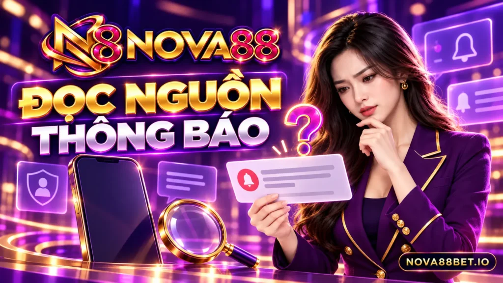 Nhân vật nữ minh họa đọc nguồn thông báo trong nội dung bảo vệ thông tin Nova88