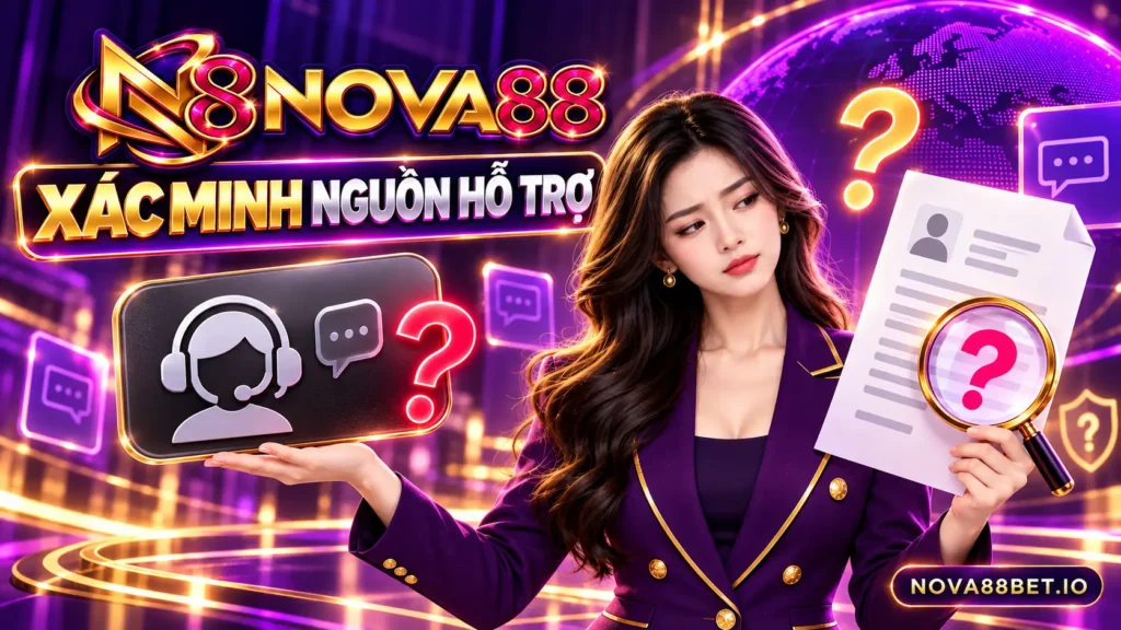 Nhân vật nữ minh họa xác minh nguồn hỗ trợ cho bài bảo vệ tài khoản Nova88