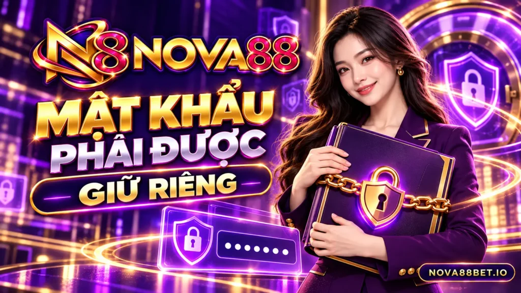 Nhân vật nữ minh họa mật khẩu phải được giữ riêng cho bài bảo vệ tài khoản Nova88