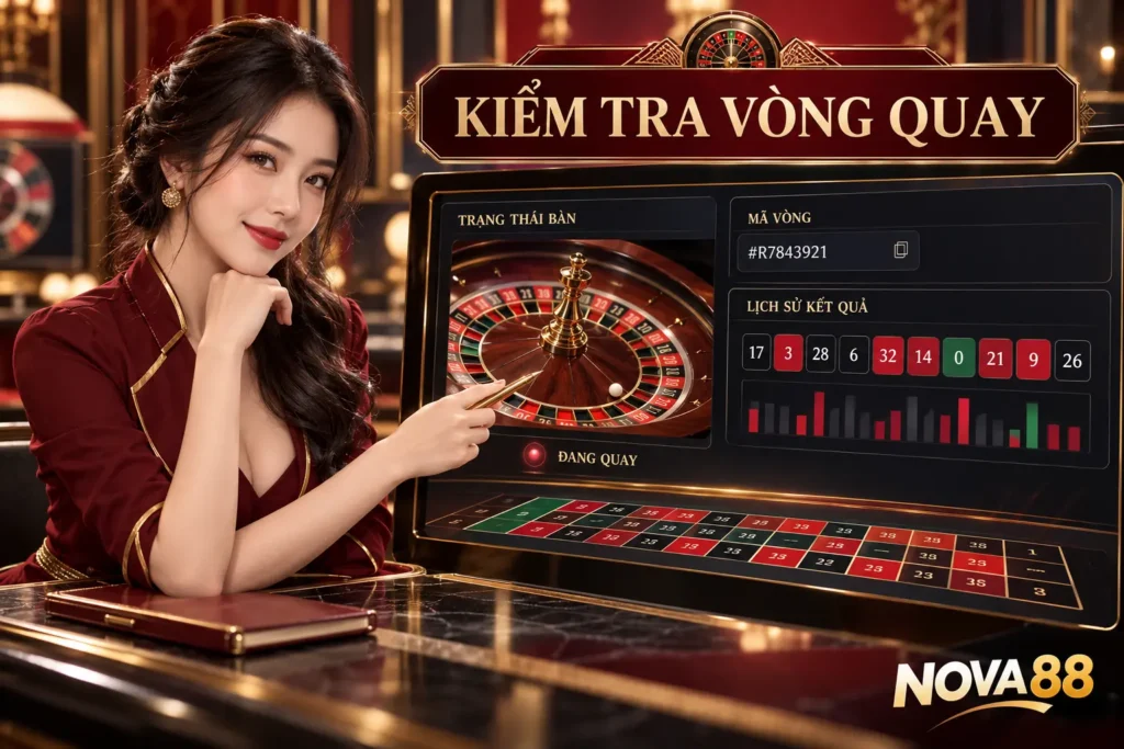 Nữ đại diện Nova88 hướng dẫn kiểm tra dữ liệu vòng quay roulette