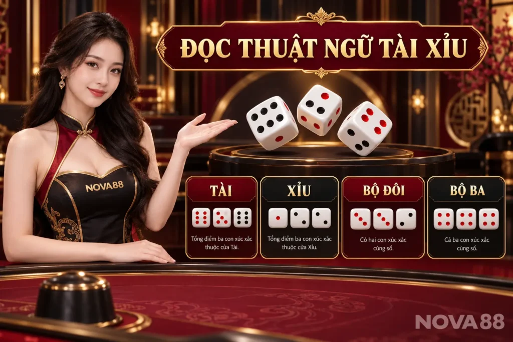 Nữ đại diện Nova88 minh họa thuật ngữ tài xỉu
