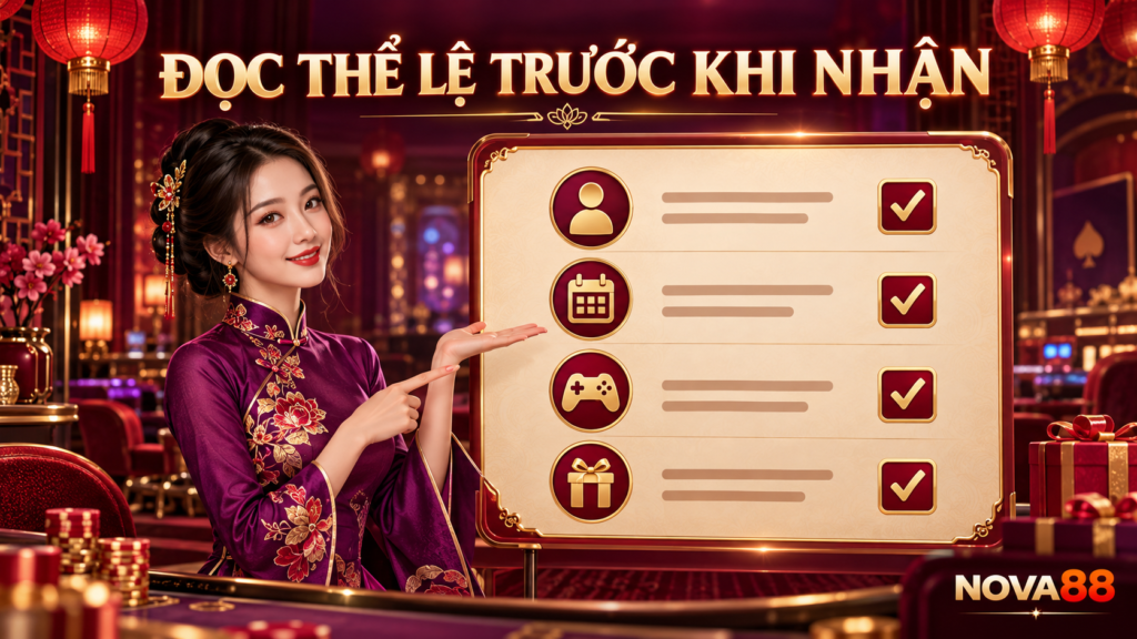 Đọc điều kiện ưu đãi trước khi nhận thưởng nạp đầu Nova88