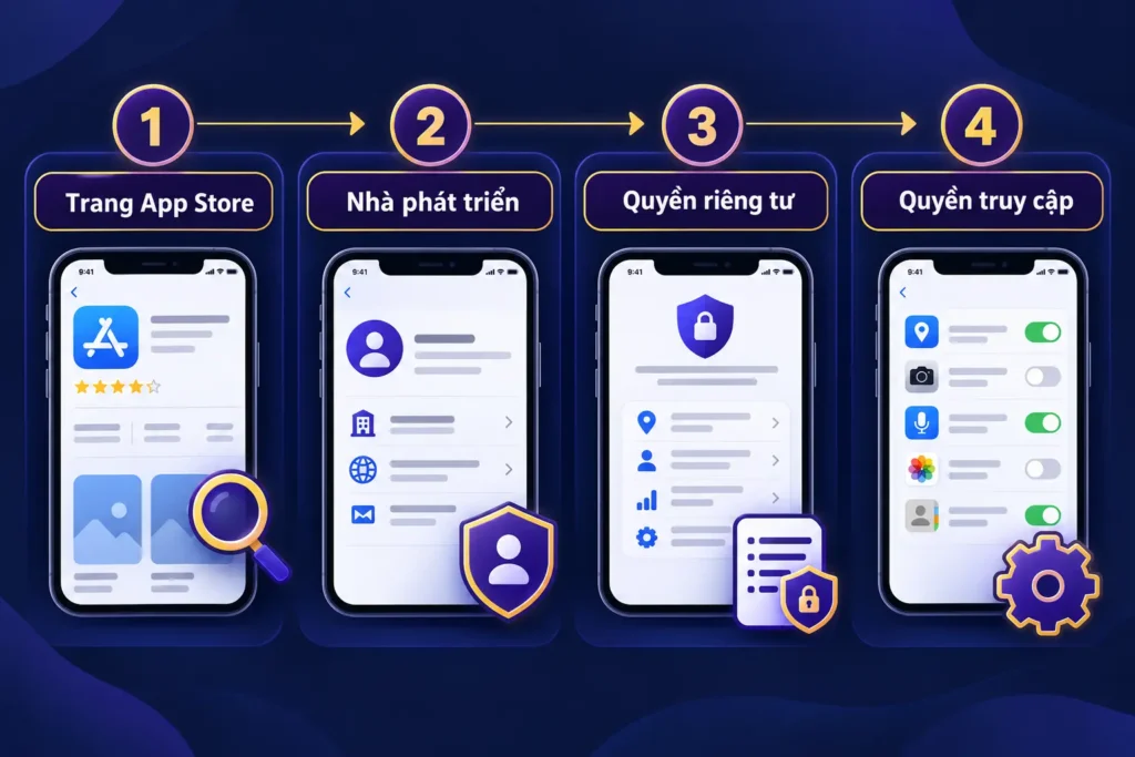 Infographic Nova88 app iOS về App Store, nhà phát triển và quyền riêng tư