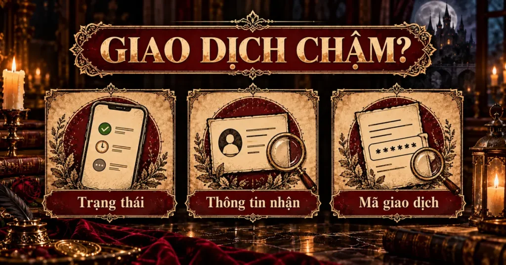 Ba mục kiểm tra khi giao dịch rút tiền chậm: trạng thái, thông tin nhận và mã giao dịch